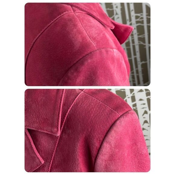 Dialogue Raspberry Pink Suede Blazer S - Picture 7 of 15